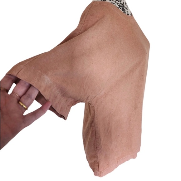 Na Nin Naomi Raw Silk Tee Blush Made in USA Boxy Short Sleeve Top - Picture 5 of 9